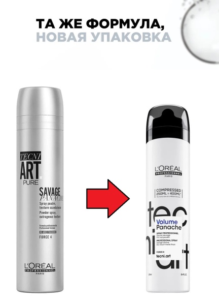 L'Oreal Professionnel Спрей сухой для объема волос с пудровой текстурирующей Volume Panache 250мл