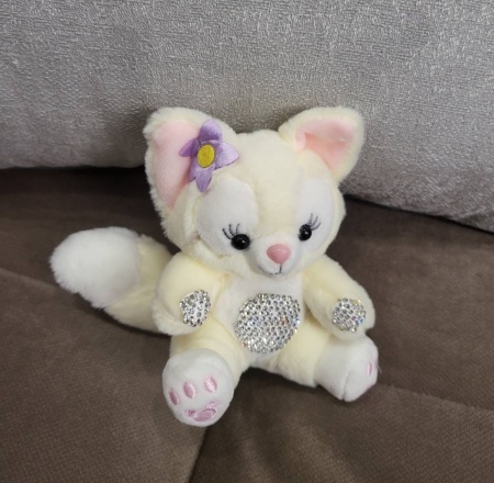 Брелок мягкая игрушка Лисенок Lina belle желтый стразы