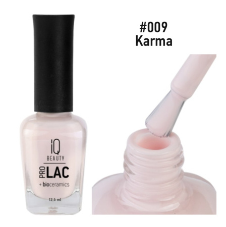 IQ Beauty Сolor ProLac+ Лак для ногтей укрепляющий с биокерамикой Karma №009 12,5мл