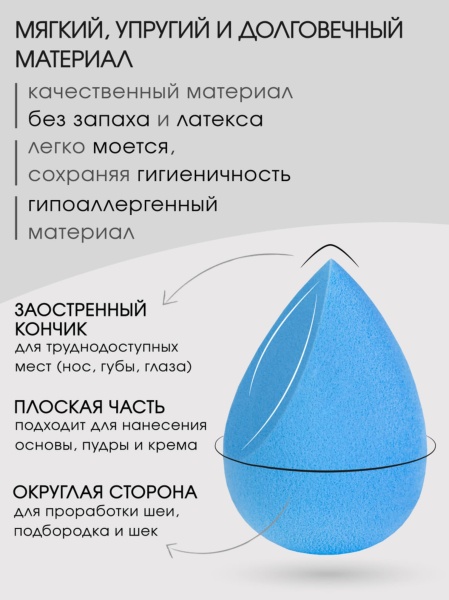 Спонжик для макияжа капля скошенная Beauty Blender 1шт