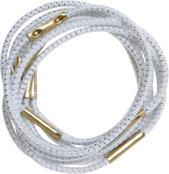 Резинки для волос Dewal с серебр. нитью, белые, midi (10 шт/уп)