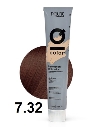 Dewal Cosmetics Крем-краска для волос IQ Color 7/32 золотисто-перламутровый блондин, 90мл

