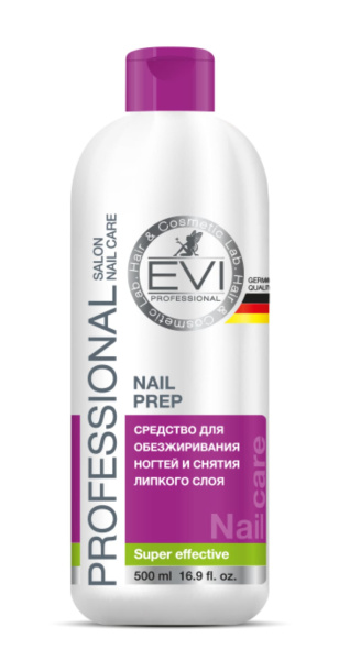 Evi Professional Средство для обезжиривания и снятия липкого слоя Nail Prep 500мл