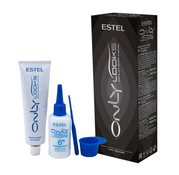 Estel Professional Only Looks Крем-краска для бровей и ресниц черный 50+30мл