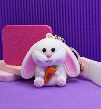 Брелок Заяц с морковкой, бежевый (Rabbit)