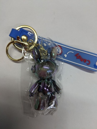 Брелок Космонавт Заяц перламутровый черный (Candy)