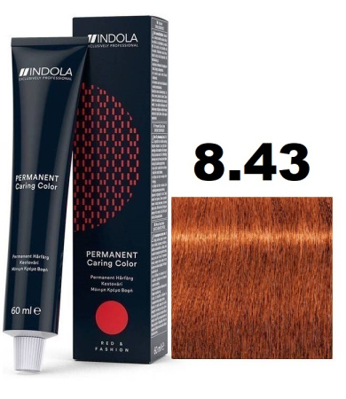 Indola Permanent Caring Color Крем-краска для волос 8/43 светлый блондин медный золотистый 60мл