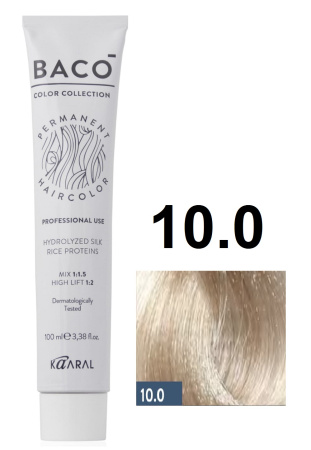 Kaaral Baco Permament Крем-краска для волос 10/0 очень-очень светлый блондин 100мл