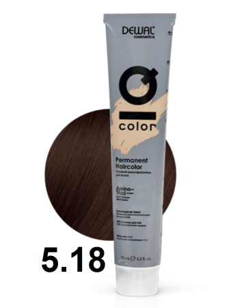 Dewal Cosmetics Крем-краска для волос IQ Color 5/18 светлый пепельно-коричневый брюнет, 90мл