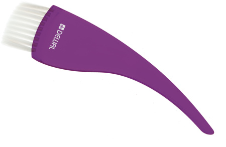 Кисть для окрашивания волос Dewal широкая фиолетовая изогнутая ручка