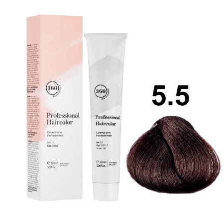360 Professional Haircolor Крем-краска для волос 5/5 светло-коричневый махагон 100мл