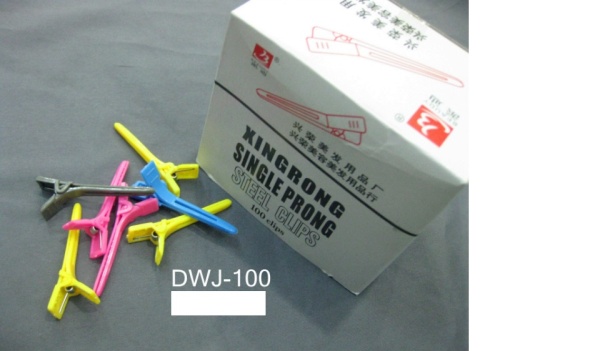 Зажим для волос парикмахерский Уточка пластиковый разноцветный 3,5см (1 шт)