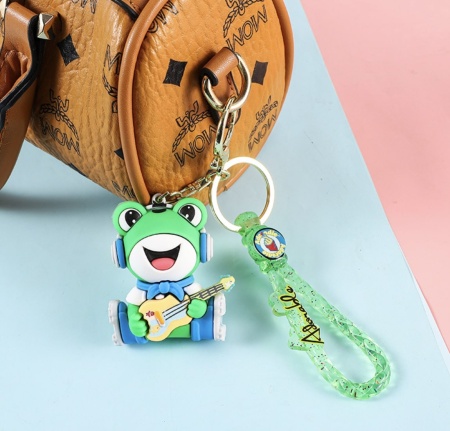 Брелок Лягушка с гитарой зеленая