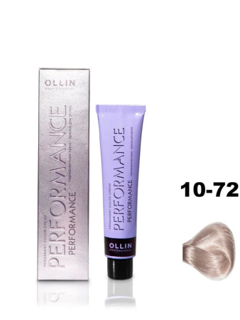 Ollin Performance крем-краска для волос 10/72 светлый блондин коричнево-фиолетовый 60мл