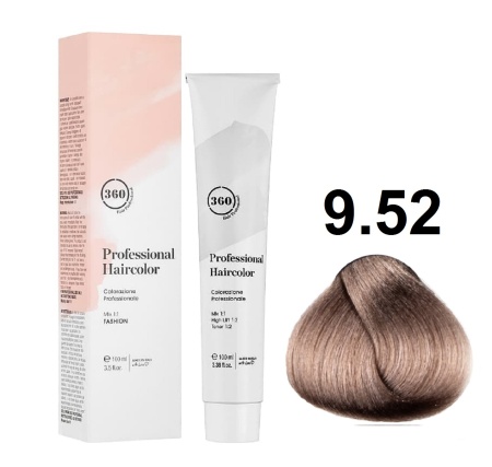 360 Professional Haircolor Крем-краска для волос 9/52 очень светлый блондин махагоново-пепельный 100мл