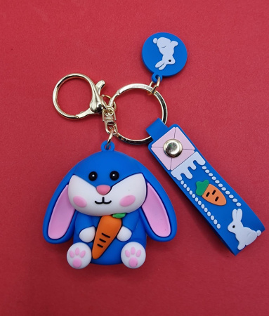 Y&M Брелок Заяц с морковкой, синий (Rabbit)