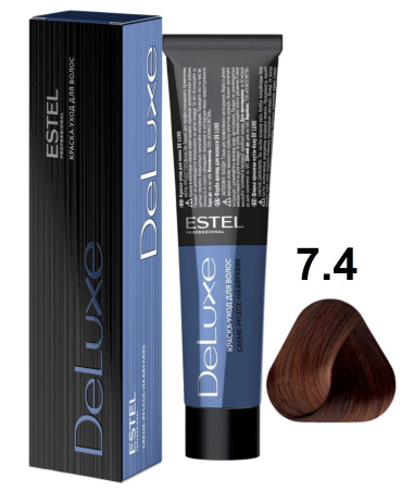 Estel Professional De Luxe Крем-краска для волос 7/4 русый медный 60мл