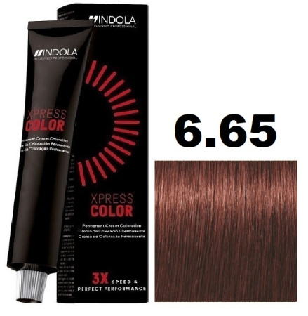 Indola Permanent Caring Xpress Color Крем-краска 6/65 темный русый красный махагон 60мл