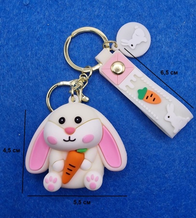 Брелок Заяц с морковкой, бежевый (Rabbit)