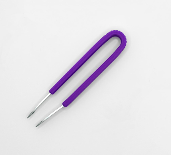 Y&M Пинцет для бровей скошенный, фиолетовый