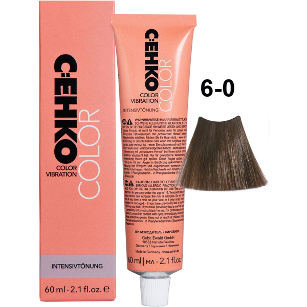 CEHKO Color Vibration крем-краска для волос 6/0 темный блондин 60мл