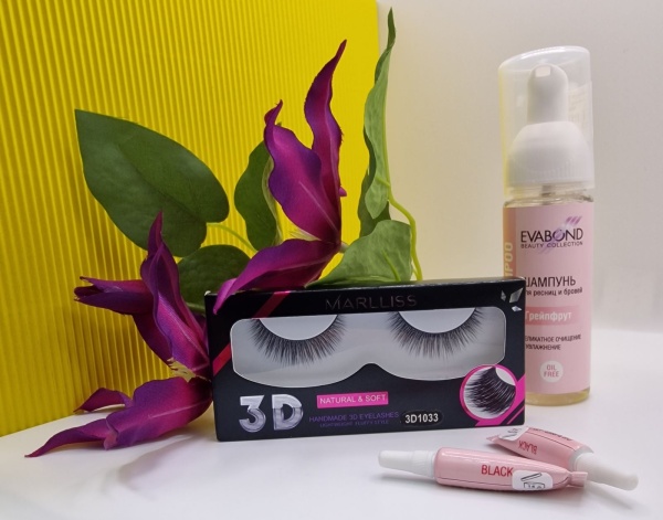 Y&M Ресницы накладные 3D Стерео эффект Marlliss Natural&Soft №1033