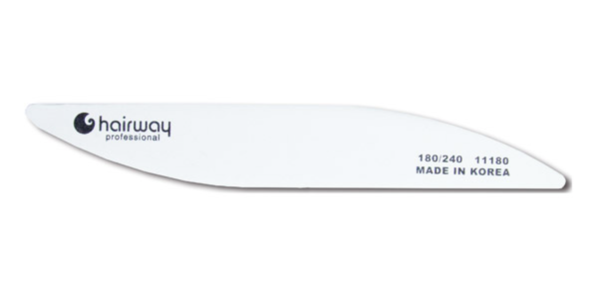 HairWay Пилка для ногтей 180/240 волна белая пластиковая основа