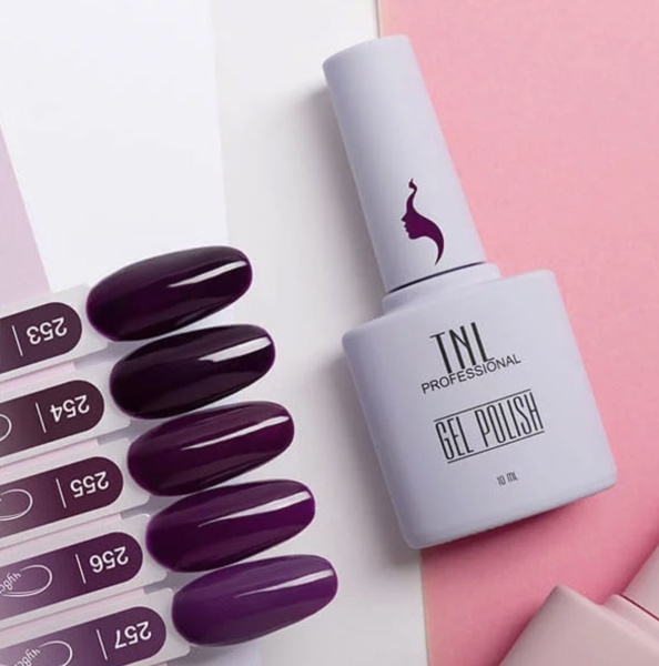 TNL Гель-лак для ногтей 8 Чувств №256 (бордовый пион) 10мл