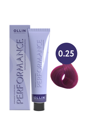 Ollin Performance крем-краска для волос 0/25 фиолетово-махагоновый (розовый) 60мл