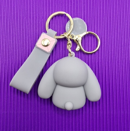 Брелок Заяц с морковкой, серый (Rabbit)