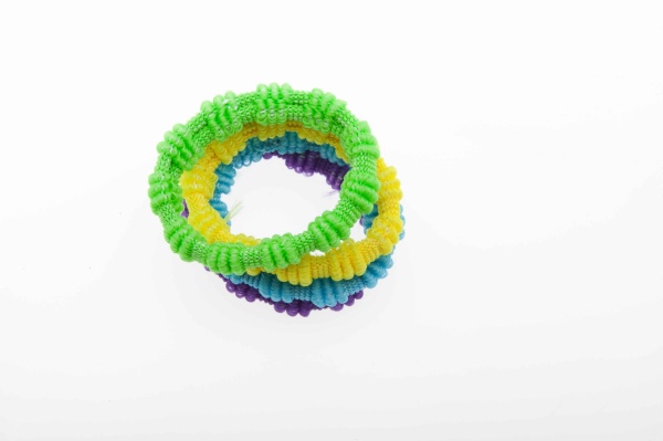 Резинки для волос Dewal Beauty цветные рельеф, midi (8 шт/уп)