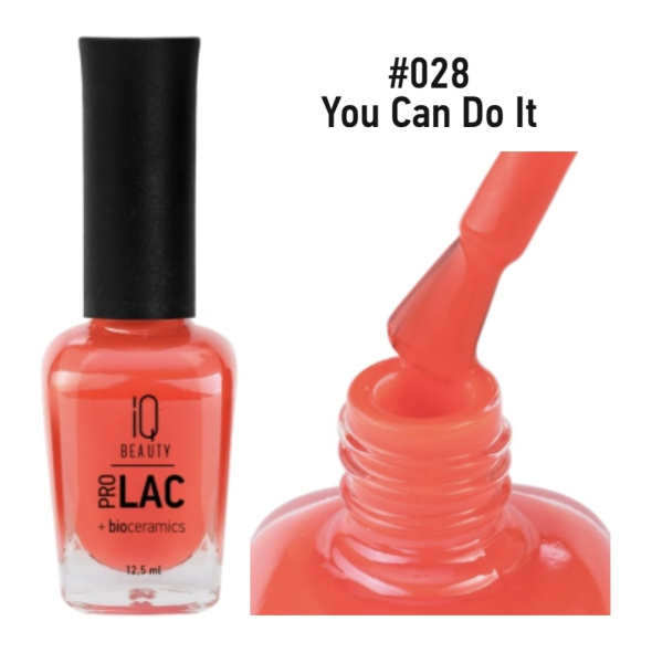 IQ Beauty Сolor ProLac+ Лак для ногтей укрепляющий с биокерамикой You Can Do It №028 12,5мл