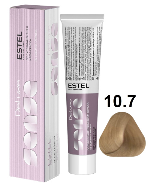 Estel Professional De luxe Sense Крем-краска для волос 10/7 светлый блондин коричневый 60мл
