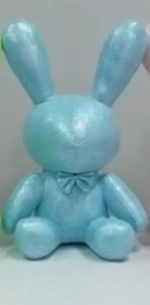 Игрушка интерьерная заяц Светящийся средний голубой