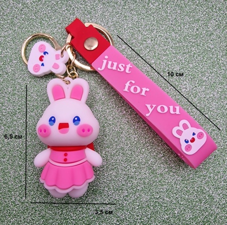 Брелок Зайчик розовое платье с бантом (Just for You)