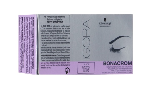 Schwarzkopf Professional Igora Bonacrom Крем-краска для бровей и ресниц Черная (Black) 15+10мл
