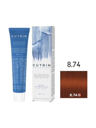 Cutrin Aurora Demi крем-краска для волос 8/74 Карамель 60мл