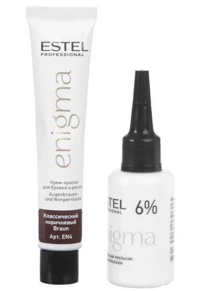 Estel Professional Enigma Крем-краска для бровей и ресниц коричневый 20+20мл