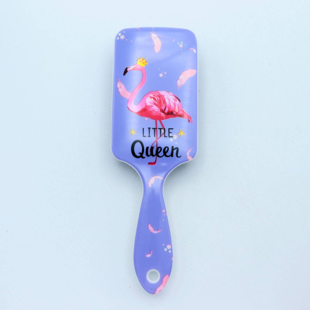 Щетка массажная HC 21,5см Little Queen, Фламинго голубая