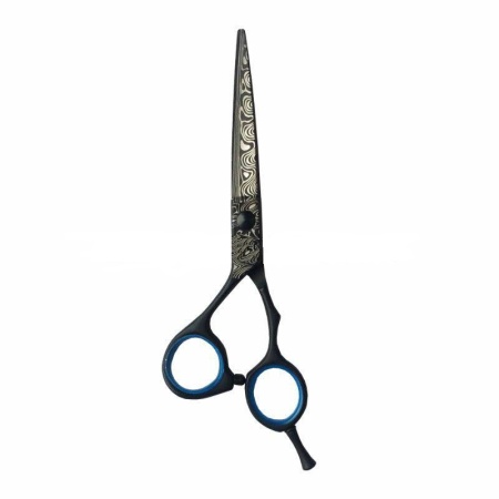 Ножницы парикмахерские прямые BaByliss 5.5 черный с рисунком син. кольцо