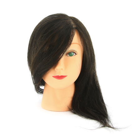 Dewal Голова учебная манекен, натуральные волосы, брюнетка 30-40 см