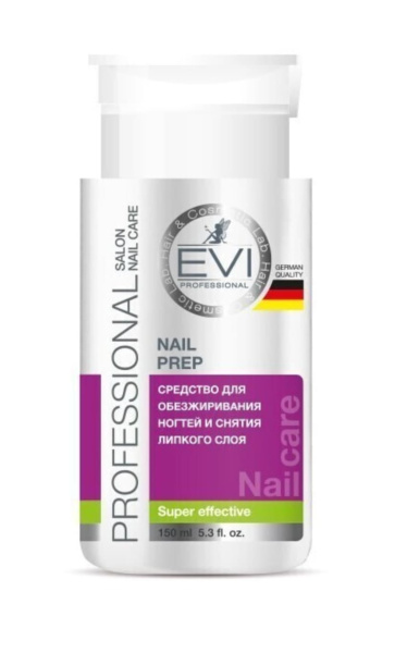 Evi Professional Средство для обезжиривания и снятия липкого слоя с помпой-дозатором Nail Prep 150 мл