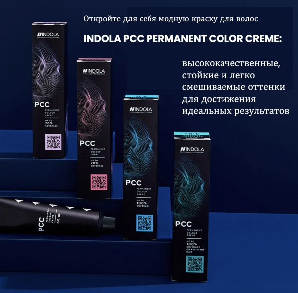 Indola Permanent Caring Color Крем-краска для волос 8/1 светлый блондин пепельный 60мл
