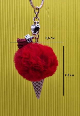 Брелок Мороженое красный