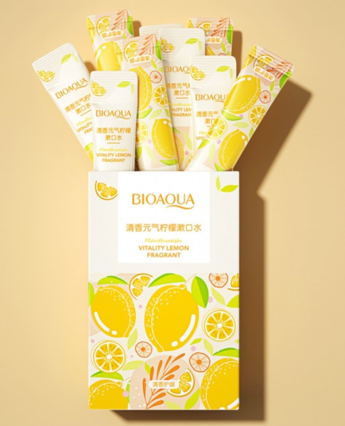 BioAqua Ополаскиватель для свежести рта с экстрактом лимона Fragrance Vitality Lemon Mouthwash 20*10мл