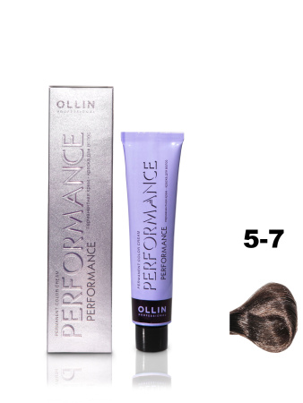 Ollin Performance крем-краска для волос 5/7 светлый шатен коричневый 60мл