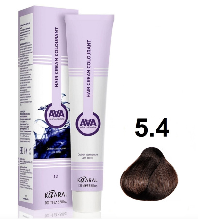 Kaaral AAA Крем-краска для волос 5/4 светлый медный каштан 100мл