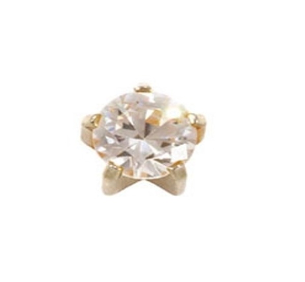 Studex Медицинские серьги для прокола ушей 100L (Ограненный циркон) без покрытия, крепление камня крапан, размер большой