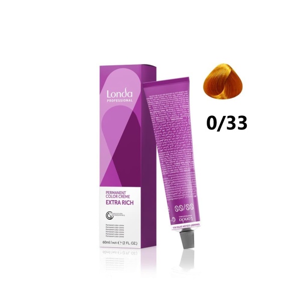 Londa Color Permanent крем-краска для волос 0/33 золотистый микстон 60мл
