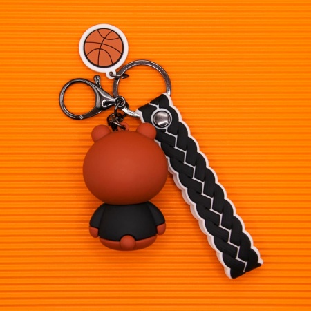 Брелок Медведь в футболке черный (Jinjiuniu)